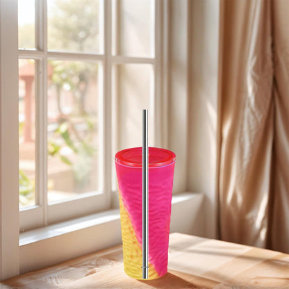10.5 Inch Stainless Steel Straws Replacement for Starbucks Cold Cup Venti 24 oz, 6 PCS Straight Reusable Metal Straw with Cleaning Brush, 10.5" X 0.31" Compatible with Starbucks Tumblers