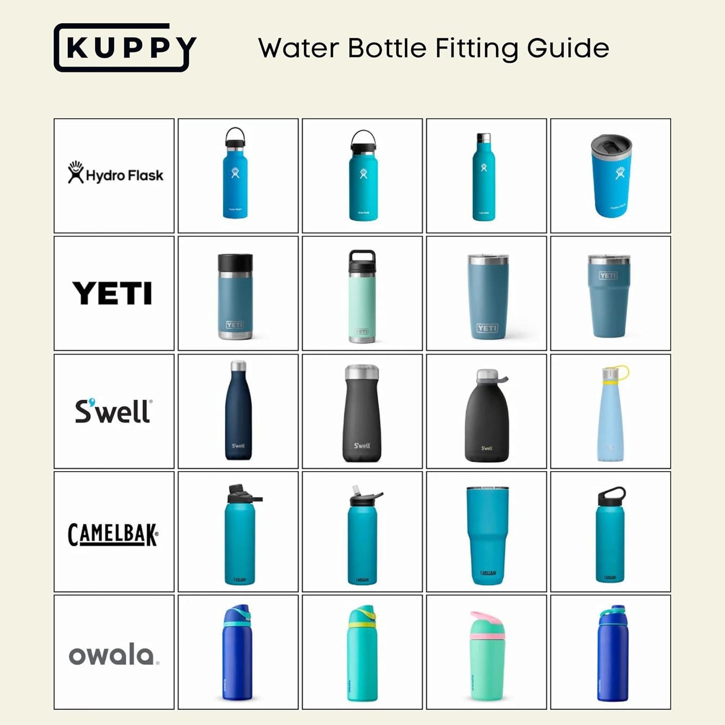 Kuppy Silicone Water Bottle Drying Rack - Fast-Dry Bottle Dryer for 20-64oz Cups - Reusable Food Storage Bag Drying Rack - Compatible with Stanley, Owala, Stasher (Gray, 4-Pack)