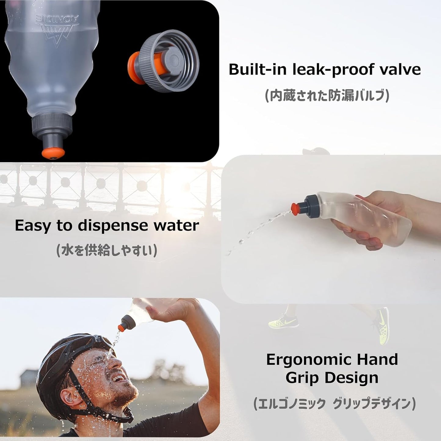 Azarxis Running Water Bottles Flask BPA Free Leakproof Hydration Vest Packs Waist Belt Replacement for Triathlon Marathon Hiking Cycling Climbing Runner