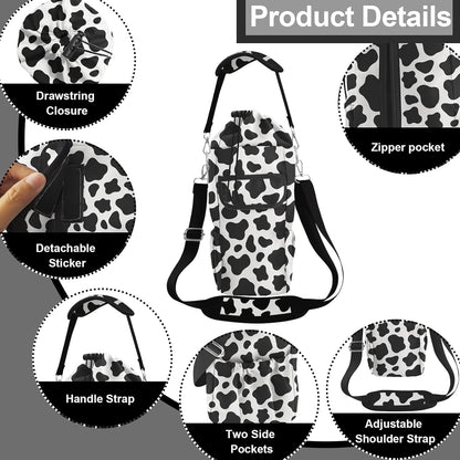 Water Bottle Carrier Bag with Phone Pocket for Stanley Cup 30/32/40 oz Tumbler with Adjustable Strap,Insulated Water Bottle Holder Pouch Crossbody Sling for Walking Travel