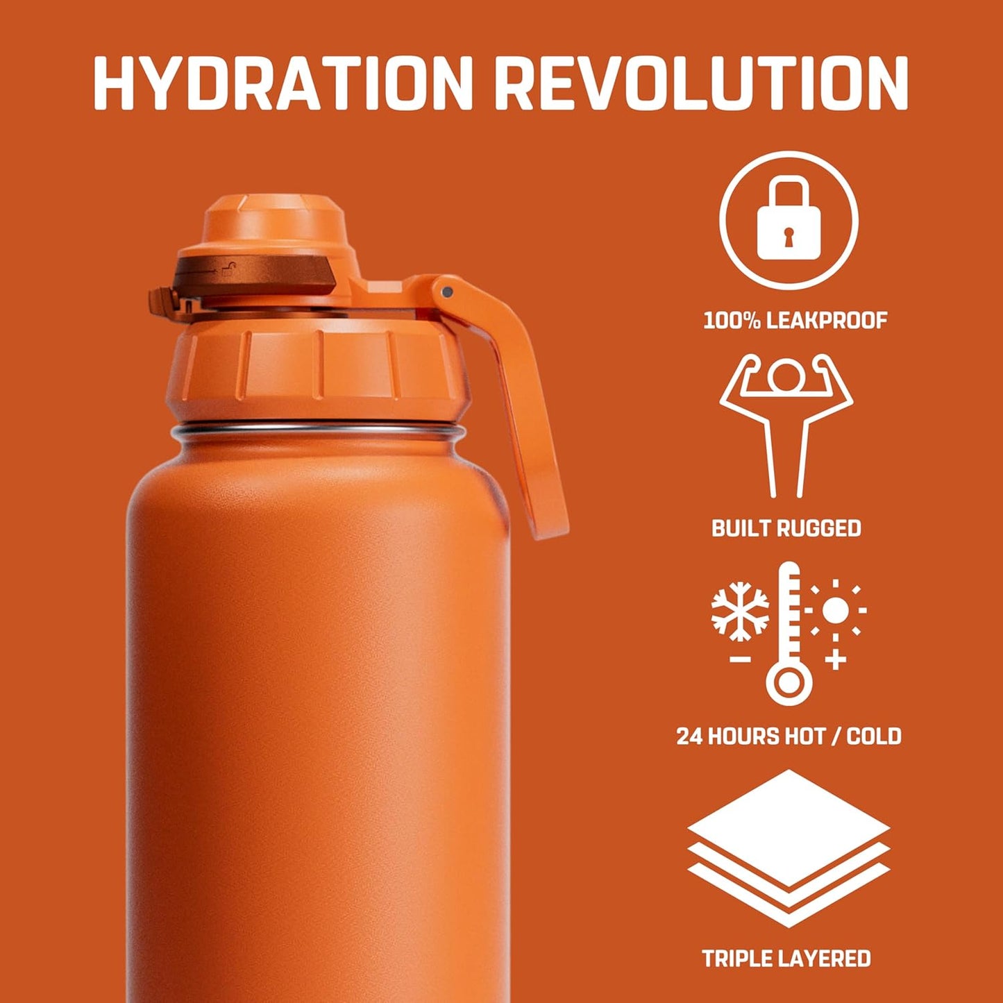 Vesmoon Vessence 24 Oz Stainless Steel Tea Infuser Bottle for Loose Leaf Tea, Water, Herbs, Fruits - Triple Layered Insulated, Leak Proof Bottle with Lid and Clip Handle - 24 Hours Hot/Cold