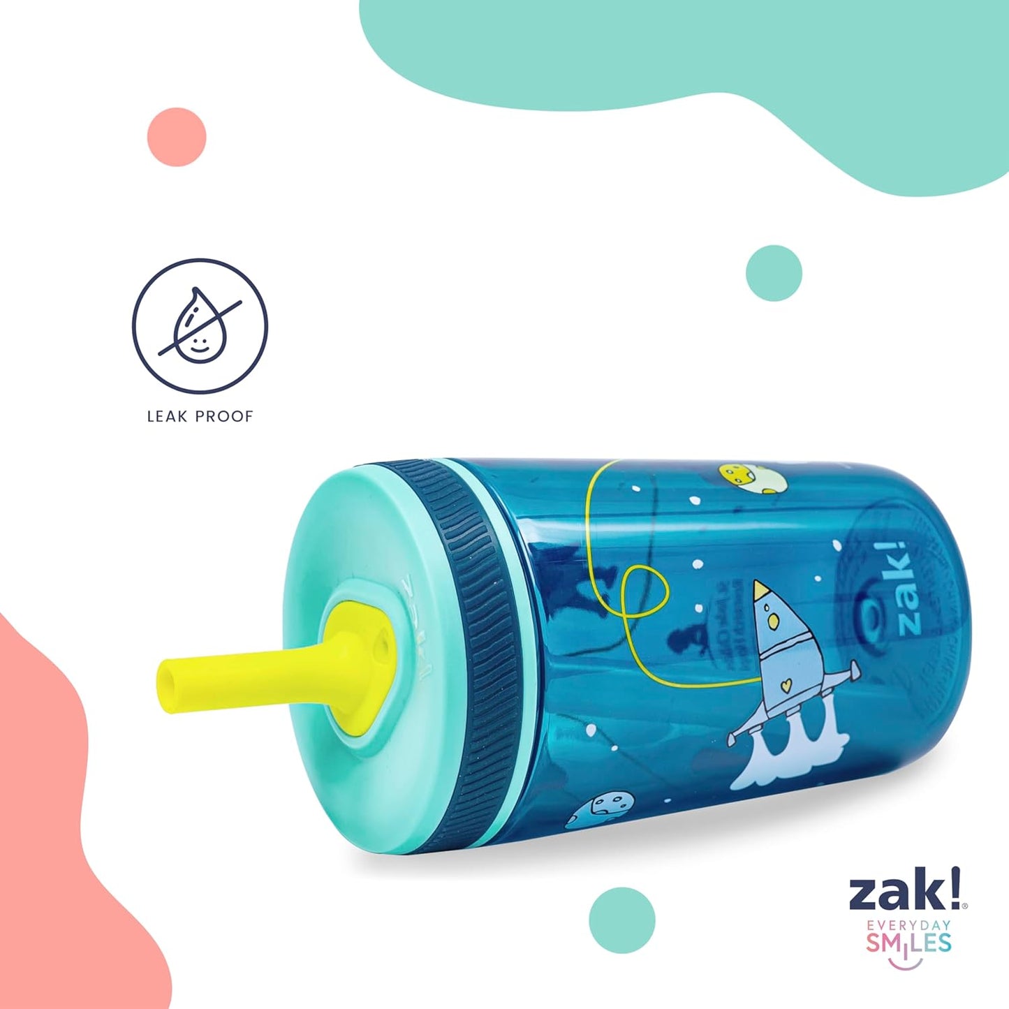 Zak Designs 15oz Bluey Kelso Tumbler Set, Leak-Proof Screw-On Lid with Straw Made of Durable Plastic and Silicone, Perfect Bundle for Kids, 2 Count (Pack of 1) - Colors A