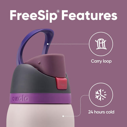 Owala FreeSip Insulated Stainless Steel Water Bottle with Straw, BPA-Free Sports Water Bottle, Great for Travel, 32 Oz, Denim