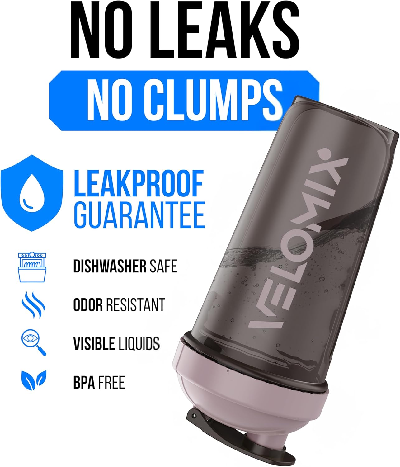 VELOMIX -3 PACK- 14 oz Protein Shaker Bottle for Protein Mixes - 3x Wire Whisk | Leak Proof Shaker Cups for Protein Shakes | Stackable Protein Shaker Bottle Pack | Dishwasher Safe (Mixed Colors)