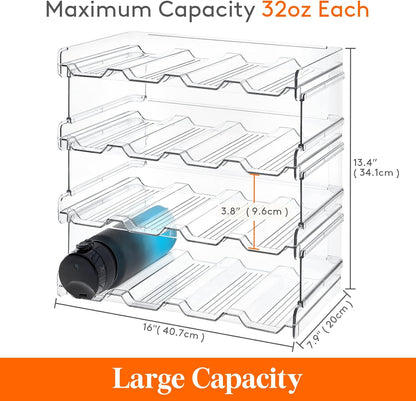 Lifewit 2 Tier Stackable Water Bottle Organizer for Cabinet, Plastic Bottle Holder Fits 6 Bottles/Tumblers up to 3.8" Diameter for Pantry/Countertop/Cupboard, 28 x 19 x 15 cm/11 x 7.5 x 5.7"