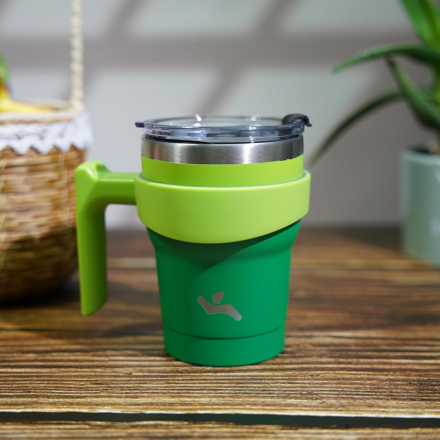 Konokyo 20 oz Tumbler with Handle and 2 Straw 2 Lid, Insulated Water Bottle Stainless Steel Vacuum Cup Reusable Travel Mug,Black