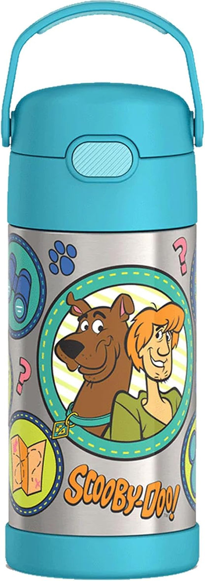 THERMOS FUNTAINER Water Bottle with Straw - 12 Ounce - Kids Stainless Steel Vacuum Insulated Water Bottle with Lid, Bluey - Colors A