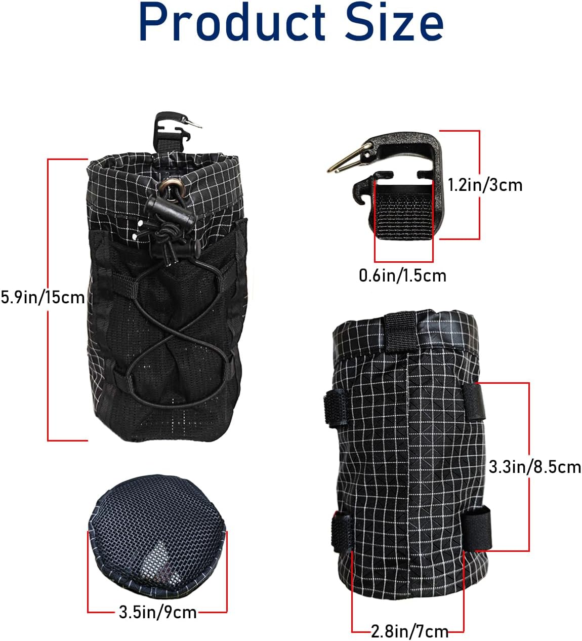 Cactus-24 Ultralight Water Bottle Pouch for Backpack - Fits 8-24oz, Hands-Free Hydration Pack for Camping & Hiking