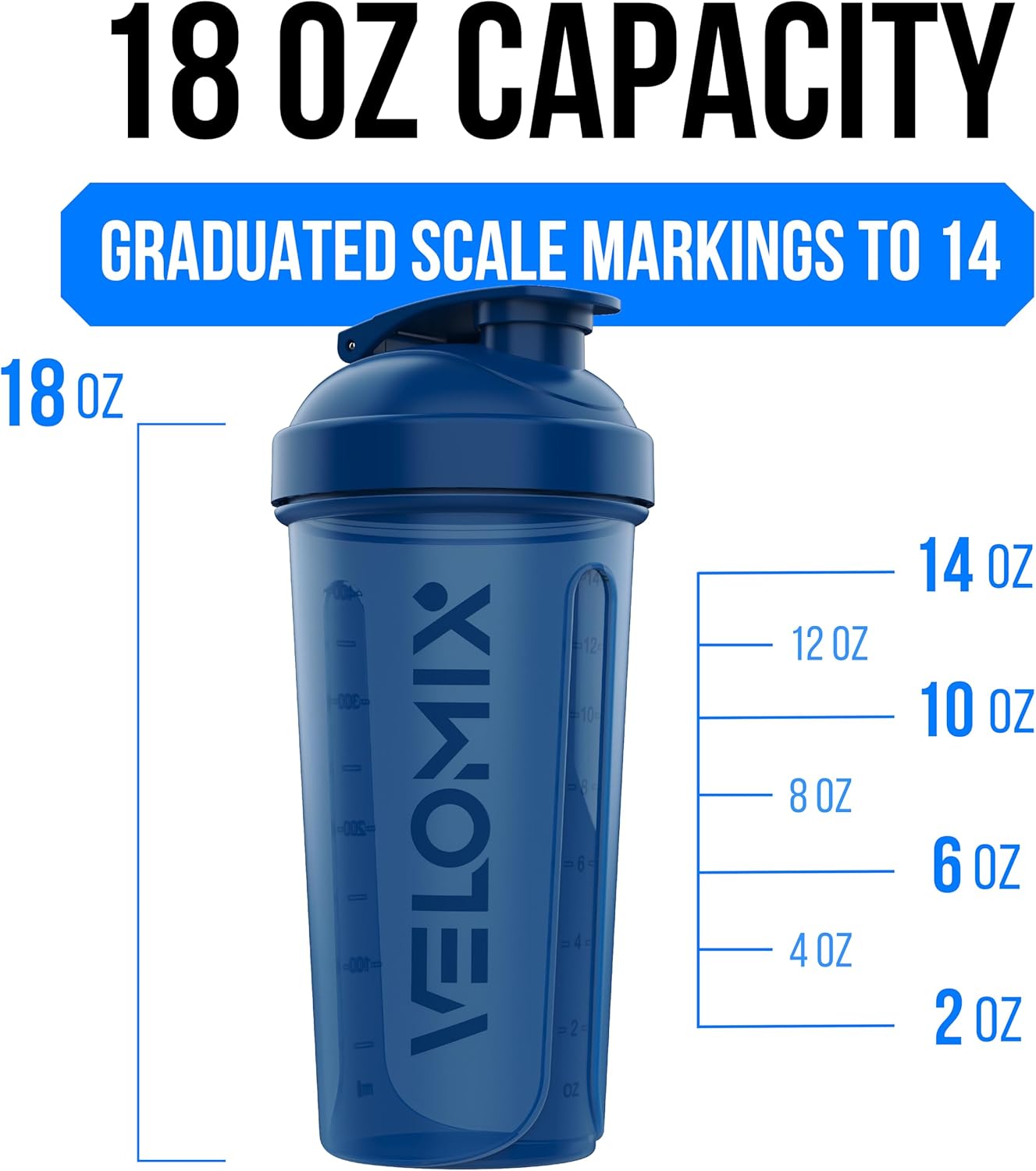 VELOMIX -3 PACK- 14 oz Protein Shaker Bottle for Protein Mixes - 3x Wire Whisk | Leak Proof Shaker Cups for Protein Shakes | Stackable Protein Shaker Bottle Pack | Dishwasher Safe (Mixed Colors)