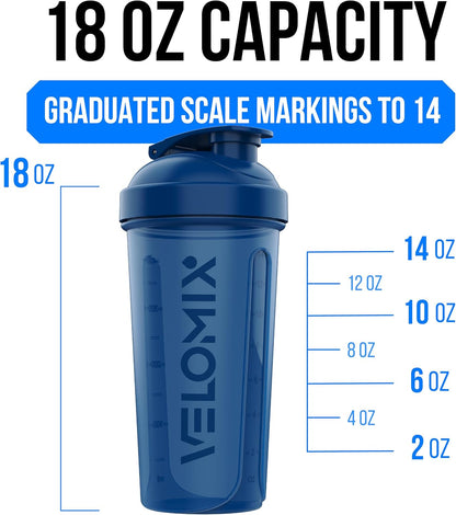 VELOMIX -3 PACK- 14 oz Protein Shaker Bottle for Protein Mixes - 3x Wire Whisk | Leak Proof Shaker Cups for Protein Shakes | Stackable Protein Shaker Bottle Pack | Dishwasher Safe (Mixed Colors)