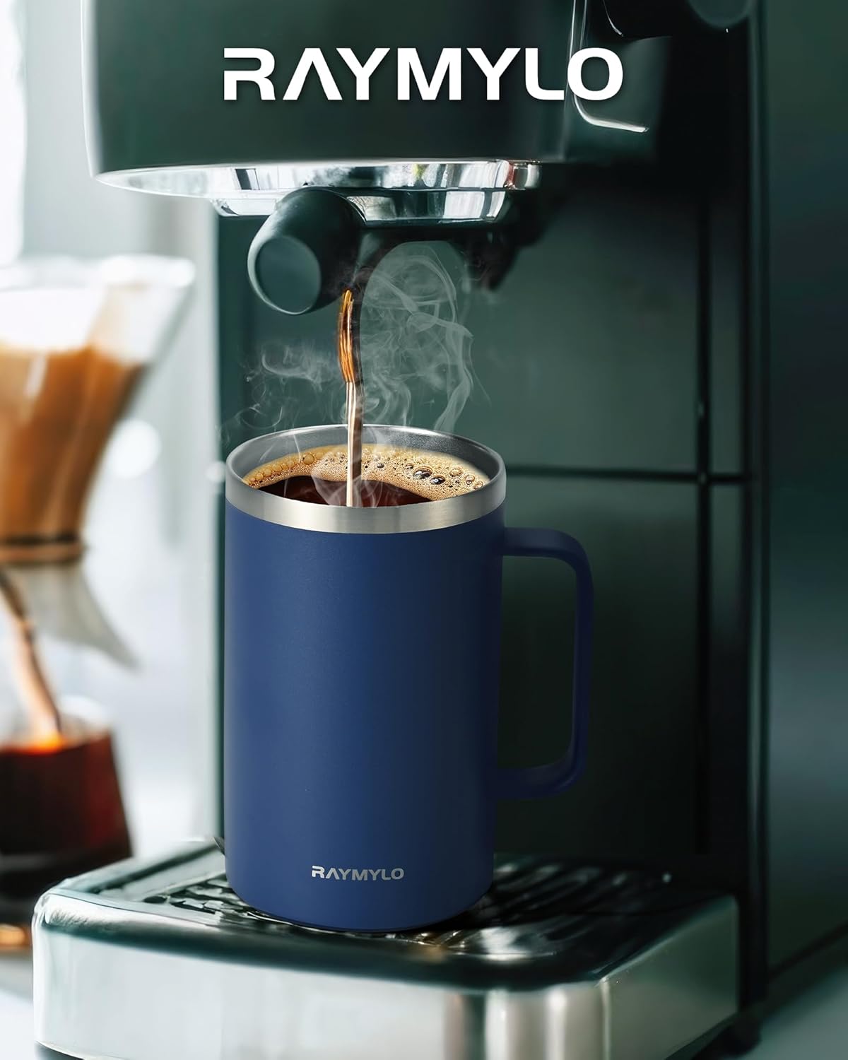 RAYMYLO Insulated Coffee Mug 12 oz, Double Wall Stainless Steel Coffee Mug with Lids, Leak-Proof & Detachable Slider Lid for Thorough Clean, Keeps Coffee Cold for 9 Hrs, Suitable for Camp Home Office