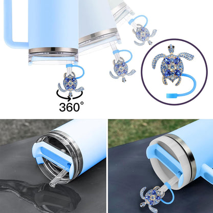 Cute Straw Cover Cap for Stanley Cup Accessories,Bling Straw Toppers for Stanley Tumbler 40&30 oz,Reusable Straws Tips Protectors Compatible with 10mm Straws