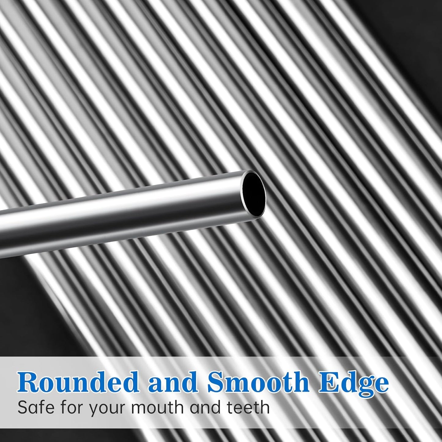 Tomorotec 8-Pack Stainless Steel Straws Fit for 40oz Stanley Tumblers, 12" Metal Straws Fit for Stanley Cup with 1 Brush, Reusable Drinking Straws for Smoothies, Milkshakes, Dishwasher Safe & BPA-Free