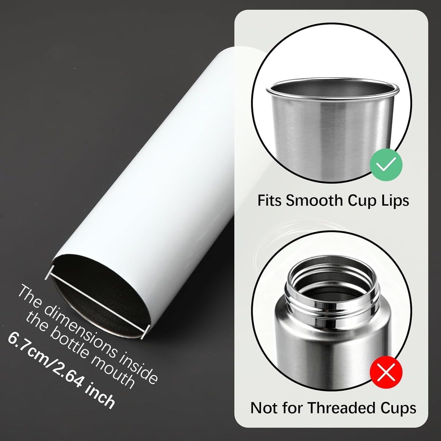 10 Pack 20 oz Skinny Tumbler Replacement Lids Plastic Splash Covers tops for 20 oz coffee cup lids Clear Cup Covers for 2.64 Inch Mouth Tumbler Cooler