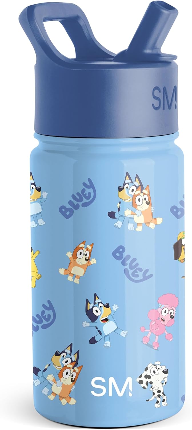 Simple Modern Disney Minnie Mouse Kids Water Bottle with Straw Lid | 14oz Insulated Stainless Steel Kids Tumbler & Spill Proof Toddler Cup for School, Girls, Boys | Summit | Minnie Mouse Fun - Colors B