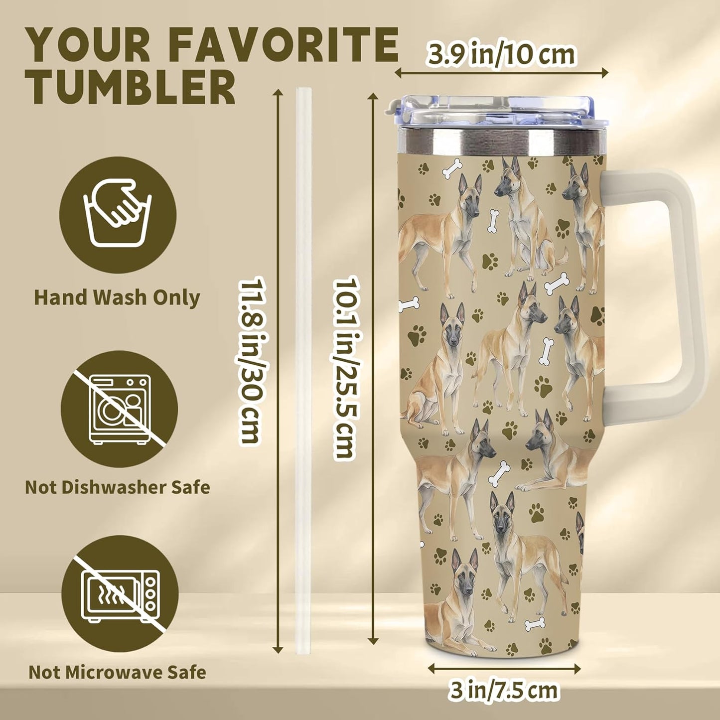 Beagle Gifts for Women Men, 40oz Stainless Steel Insulated Tumbler Travel Cup Mug, Funny and Unique Beagle Gifts for Dog Lover - Colors A