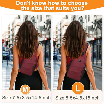 Pritent Crossbody Bags for Women Men Trendy Sling Bag Backpack Casual Chest Bag with Convertible Shoulder Strap