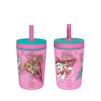 Zak Designs 15oz Bluey Kelso Tumbler Set, Leak-Proof Screw-On Lid with Straw Made of Durable Plastic and Silicone, Perfect Bundle for Kids, 2 Count (Pack of 1) - Colors B