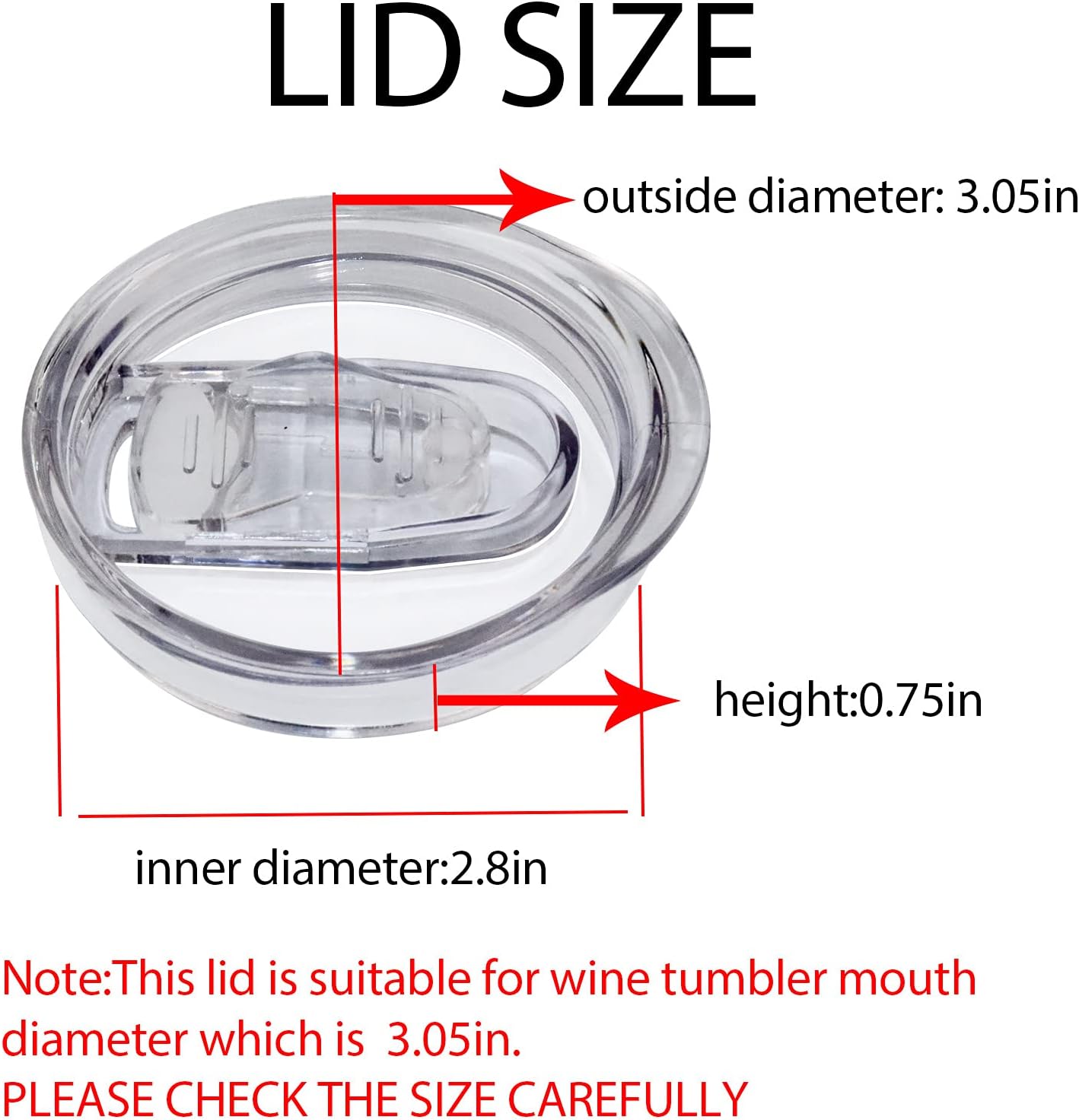 20oz Skinny Tumbler Replacement Lids 2 Pack,Spill Proof Splash Resistant Silicone Sliding Covers,Straw Friendly, BPA Free