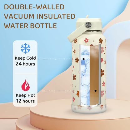 32oz Pickleball Insulated Water Bottle with Lid,Stainless Steel Water Bottl with Flip Straw and Handle,Gifts for Pickleball Players, Pickleball Lovers,Women Girls,Leak Proof Water Bottle