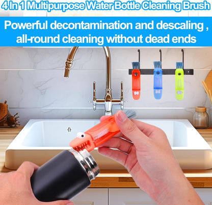 XANGNIER 4 in 1 Cup Lid Gap Cleaning Brush Set,Multifunctional Water Bottle Lid Cleaner Brush,3 Pack Water Bottle Crevice Cleaning Tool,Tumbler Lid Cleaner Brush for Stanley/YETI Cup,Kitchen Gadgets