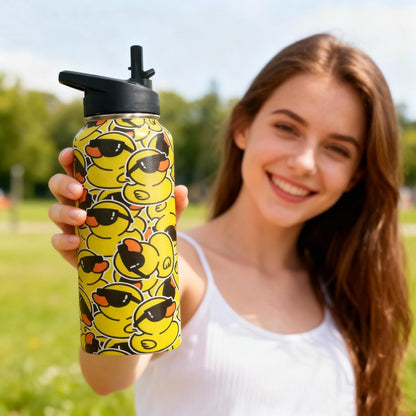 32oz Pickleball Water Bottle Insulated Vacuum Stainless Steel Tumbler Travel Mugs With Straw for Game Sport,Pickleball Accessories