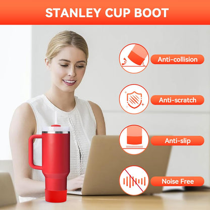 PICcircuit 2PCS for Stanley Boot, Silicone Bottom for Quencher Adventure 40oz 30oz IceFlow 20oz 30oz Bottle&for Hydroflask Tumbler 12-24oz for Stanley Cup Accessories Avoid Scratches&Noise