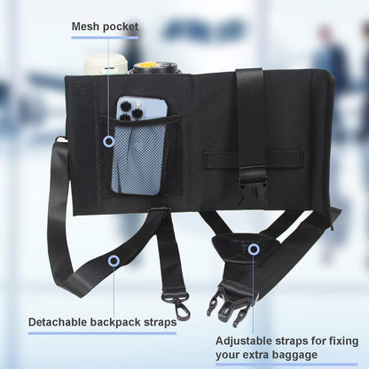 Luggage Travel Cup Holder with Luggage Straps Free Hand Drink Caddy Beverage Holder Travel Accessories Gift for Flight Attendants Businessmen Travelers Fits Roll on Suitcase Handles Black
