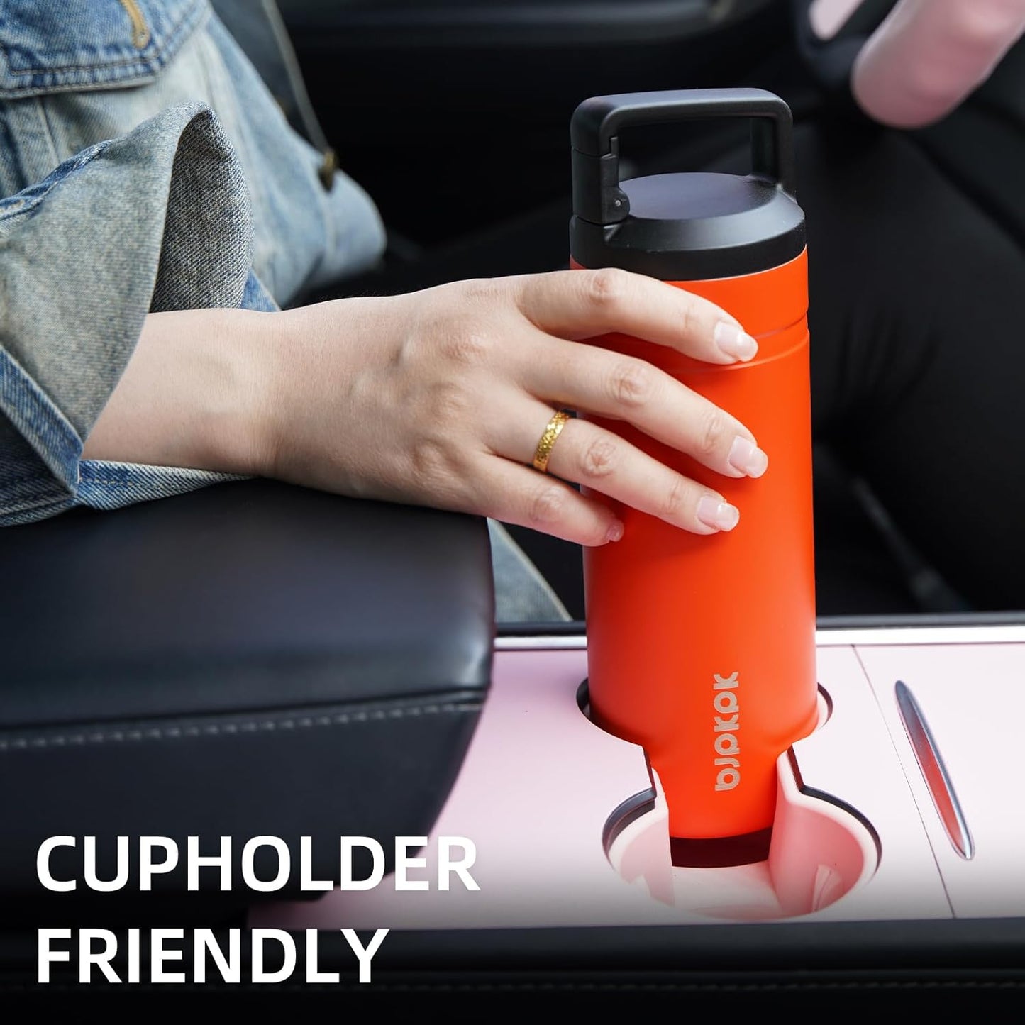 BJPKPK Insulated Water Bottle with 2 Lids,20 oz Double Wall Stainless Steel Vacuum Tumbler Travel Coffee Mug,Wide Mouth Thermal Cup,Haze Blue