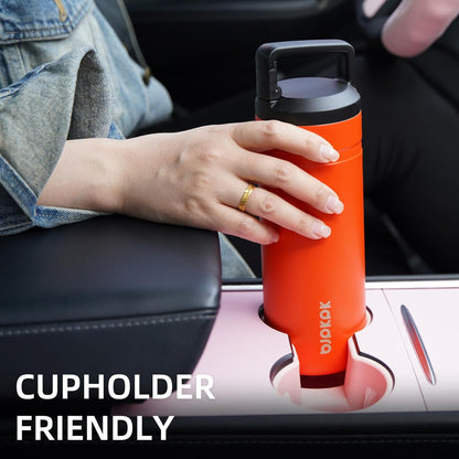 BJPKPK Insulated Water Bottle with 2 Lids,20 oz Double Wall Stainless Steel Vacuum Tumbler Travel Coffee Mug,Wide Mouth Thermal Cup,Haze Blue