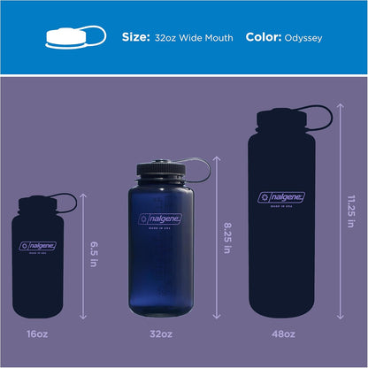 Nalgene 32 oz Wide Mouth Water Bottle | BPA-Free, Durable & Leak Proof, Lightweight Bottle for Hiking & Gym, Work & Travel