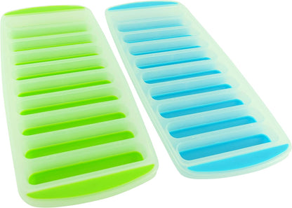 Meadow Lane Ice Stick/Cube Tray, Green 1-Tray (1-Pack, Green), Narrow and Long for Sports Bottles