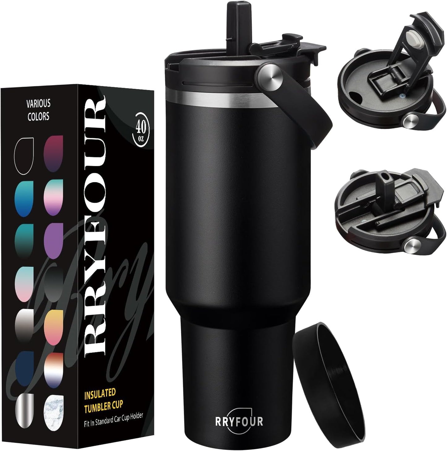30 oz Tumbler with Handle and Straw - Keep Cold 36H & Hot 12H, Metal Coffee Cup with Lid (Straw & Flip Lid), 30oz Insulated Stainless Steel Thermal Mug, Leak-proof Travel Water Bottle