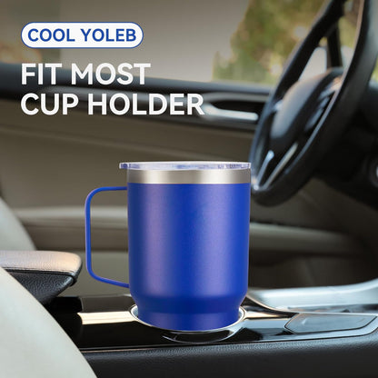 30 oz Tumbler with Handle and Lid, Stainless Steel Tumblers Double Wall Vacuum Insulated Travel Mug Leak Proof Cup Keep Drinks Cold and Hot Black, 1 Pack