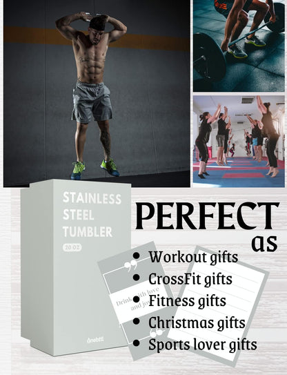 Onebttl Workout Fitness Gym Gifts for Women, 20oz Stainless Steel Tumbler with Lid Straw, Exercise Gift for Her, Friends for Birthday, Christmas - My Daily Affirmations