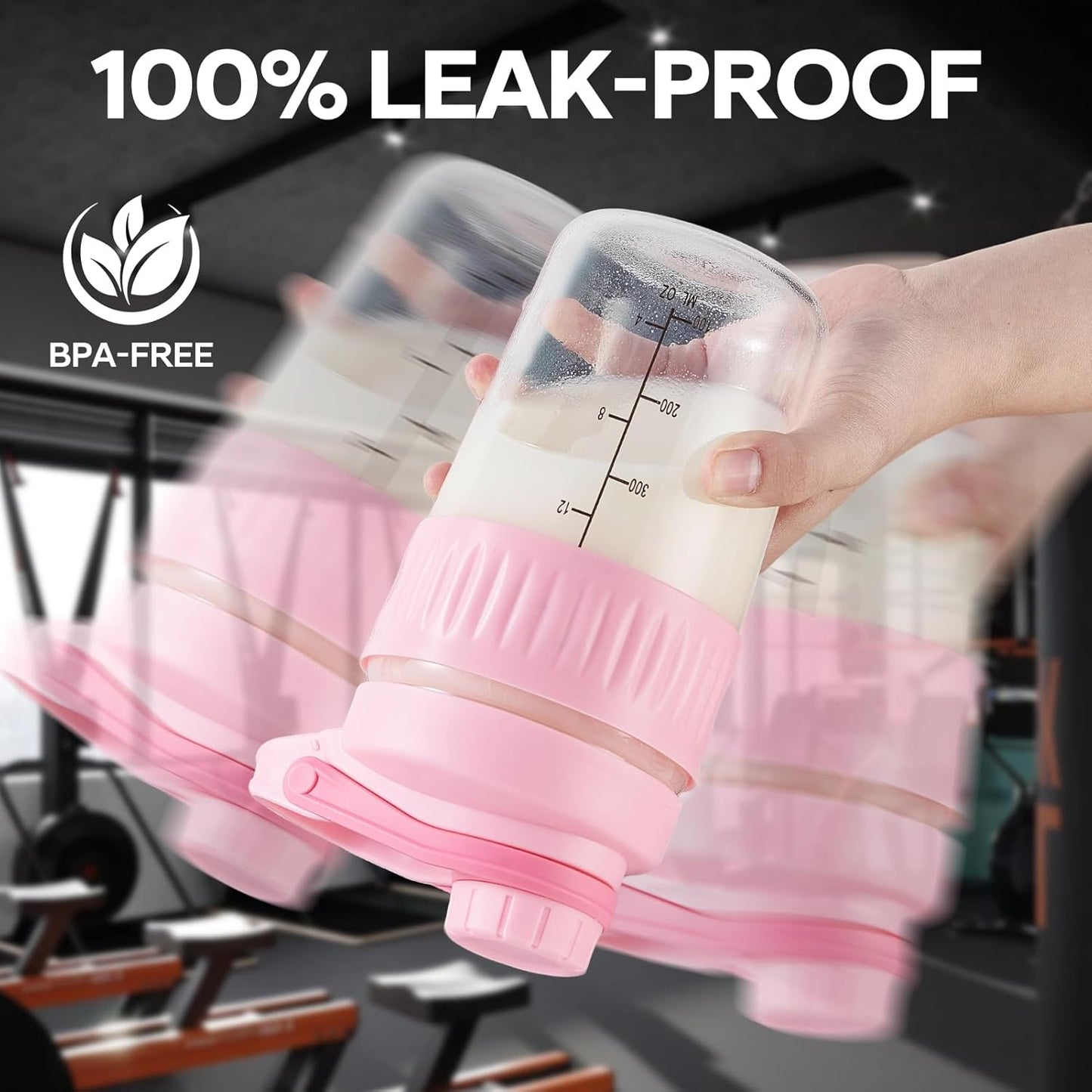16oz Glass Shaker Bottle for Protein, Small Borosilicate Glass Protein Powder Leak-Proof Shaker Cup Mixes with 304 Blending Ball(16oz,Black)