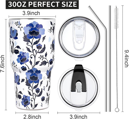 20oz Tumbler with Lid and Straw Double Wall Powder Coated Vacuum Insulated Coffee Tumbler Stainless Steel Insulated Travel Coffee Mug Spill-Proof Thermal Cup for Hot and Cold Beverage,Black