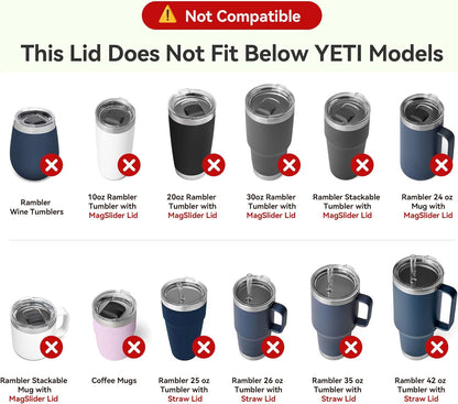 20 oz Stronghold Lid For YETI Rambler Travel Mug (with StrongHold Lid), Tumbler Screw On Top Lids Replacement Twist Lids 100% LeakProof(Only Fit YETI 20 oz Travel Mug Which Has The stronghold lid)