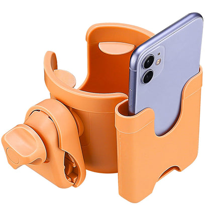 Suranew Universal Stroller Cup Holder, Adjustable Drink Holder with Phone Holder for Baby Stroller, Wheelchair, Walker, Bike, Scooter, Gifts for Family Member.