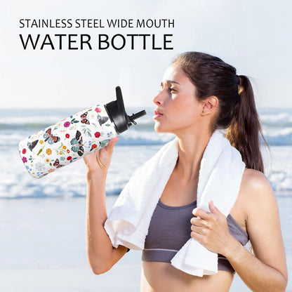 32 oz Pickleball Insulated Water Bottle with Straw - Pickleball Gym Hiking Sports Coffee Mug | Perfect Pickleball Gifts for Women, Pickleball Decor Accessories