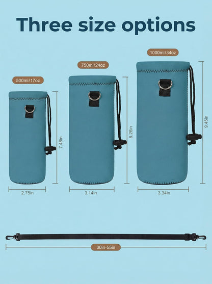 AUPET Water Bottle Bag Carrier,24oz/32oz Insulated Neoprene bottle Sling Holder Case Pouch Cover for 1000ML/750ML Bottles with Shoulder Strap for walking
