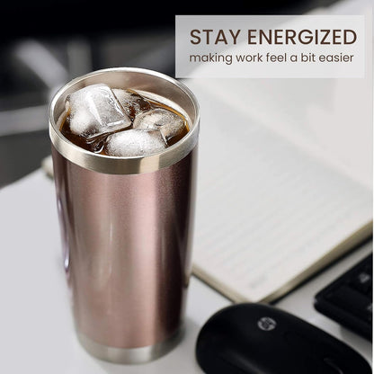 MEWAY 20oz Tumbler Cup Double Wall Vacuum Insulated Travel Mug Bulk, Stainless Steel Tumblers with Lid and Straw, Durable Powder Coated Coffee Cups for Cold & Hot Drinks (Navy, 1)