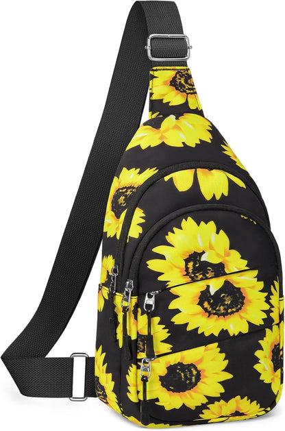 Tuwubi Crossbody Bags for Women, Sling Bag for Men, Small Hiking Backpack Anti Theft Lightweight for Outdoors Travel (M, Black)