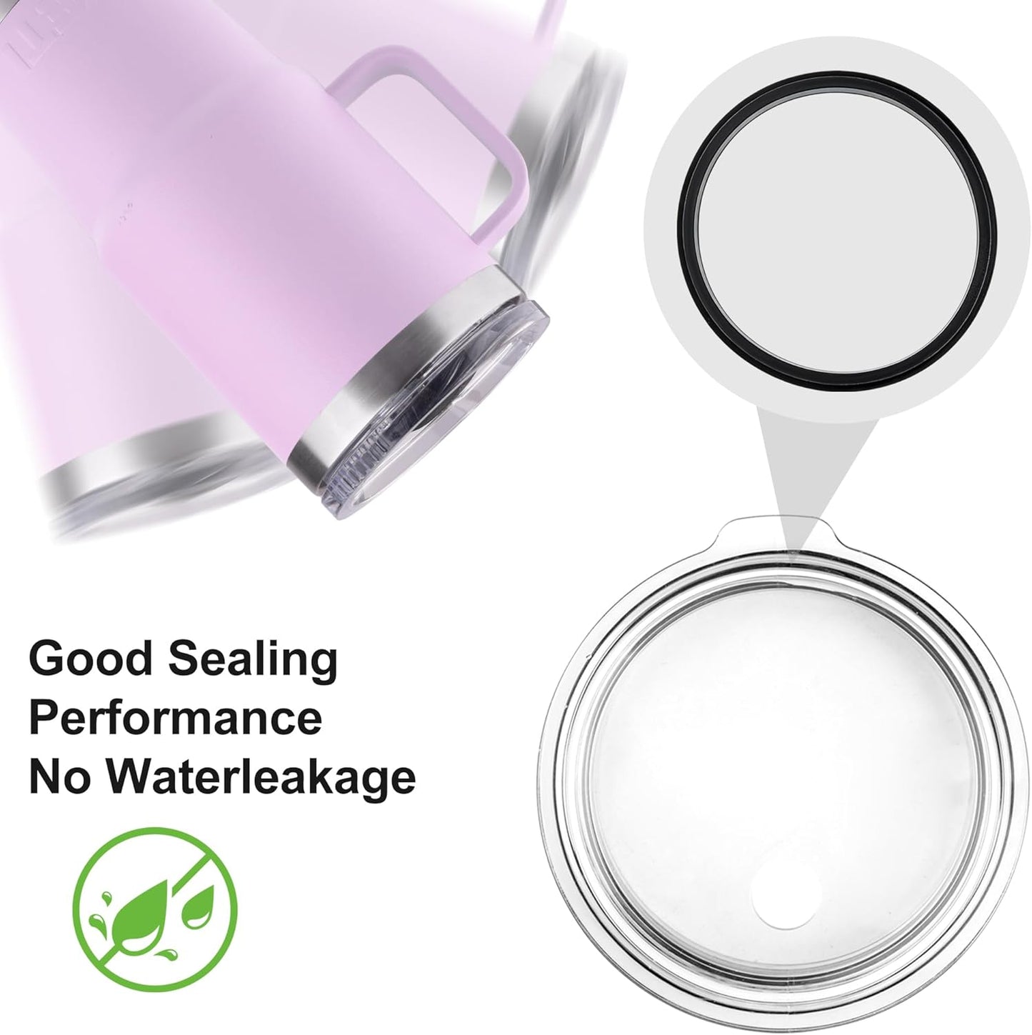 Rubber Seal for Yeti Magslider Lid 20oz 30oz,Silicone Gasket for Yeti Rambler Tumbler 20/30 oz,Leakproof Ring for Rambler Magslider,Rubber O-Ring Black 4pcs