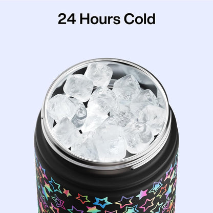 ENCOOL Insulated Water Bottle with Straw Stainless Steel Water Bottle, Leak-Proof, BPA-Free, Double Wall Vacuum Keeps Cold for 24 Hours for Sports, Travel, School (26 oz, Cotton Candy) - Colors B