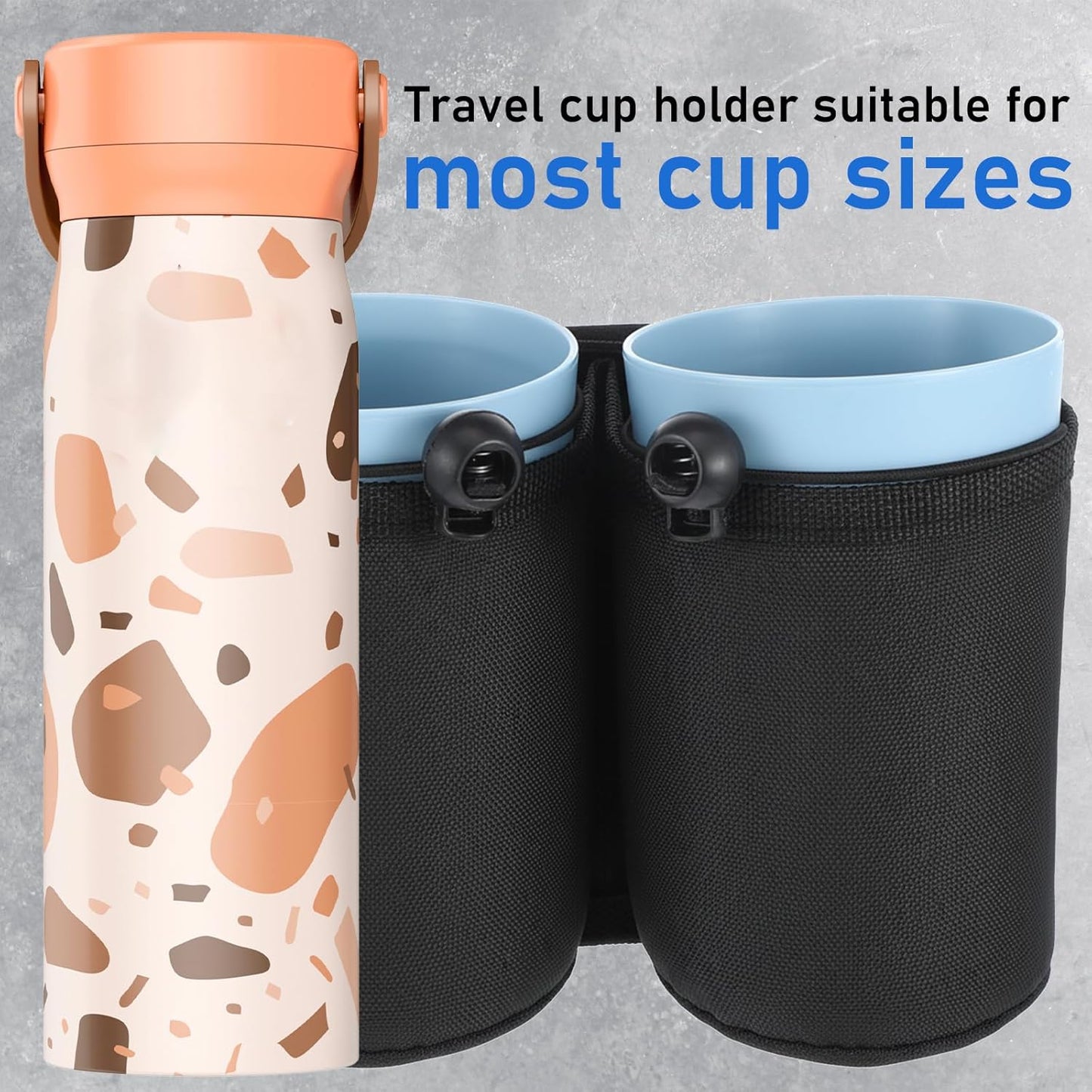 Yolev Luggage Cup Holder for Suitcases - Black Cup Holder for Luggage - Suitcase Accessories for Flight Attendants & Business Travelers