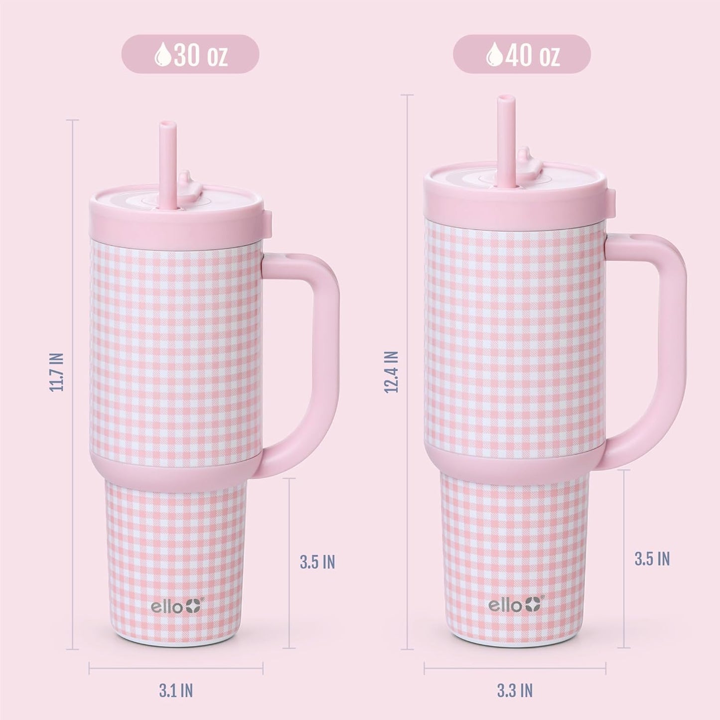 Ello Oasis 40 oz Tumbler with Handle & Retracting Straw | Reusable Insulated Stainless Steel Cup 100% Leakproof, Gifts for Teens Women Men | Keeps cold for 24 Hours, Cup Holder Friendly, Daisies