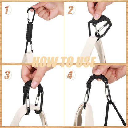 Ferraycle 5 Pcs Paracord Keychain Carabiner Clip Braided Lanyard Water Bottle Clips Tactical Keychain Backpack Accessories