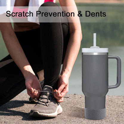 WUQID Water Bottle Boot, Diamond Silicone Boot Compatible with Stanleyy Tumbler 20-40oz & Hydroo Flask Bottle 12oz-24oz, Reduces Dents Sleeve Cover for More Bottles/Tumblers Bottom of 2.83-2.95in