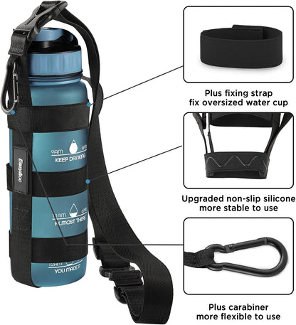 EasyAcc Water Bottle Holder Strap Sling, for Owala FreeSip 24 32 40 oz, Hydro Flask, Cirkul, Yeti, Stanley Flip, Universal Water Bottles, with Carabiner, for Walking Curise Travel (Bottle Excluded)